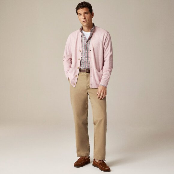J Crew Sweater Mens Large Cashmere Linen Soft Rose Pink Cardigan - Picture 2 of 6